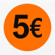 Rouleau Étiquettes 5€  | Sticker Promo ORANGE