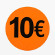 Rouleau d’Étiquettes Promotionnelles 10 €  – Stickers Fluorescents