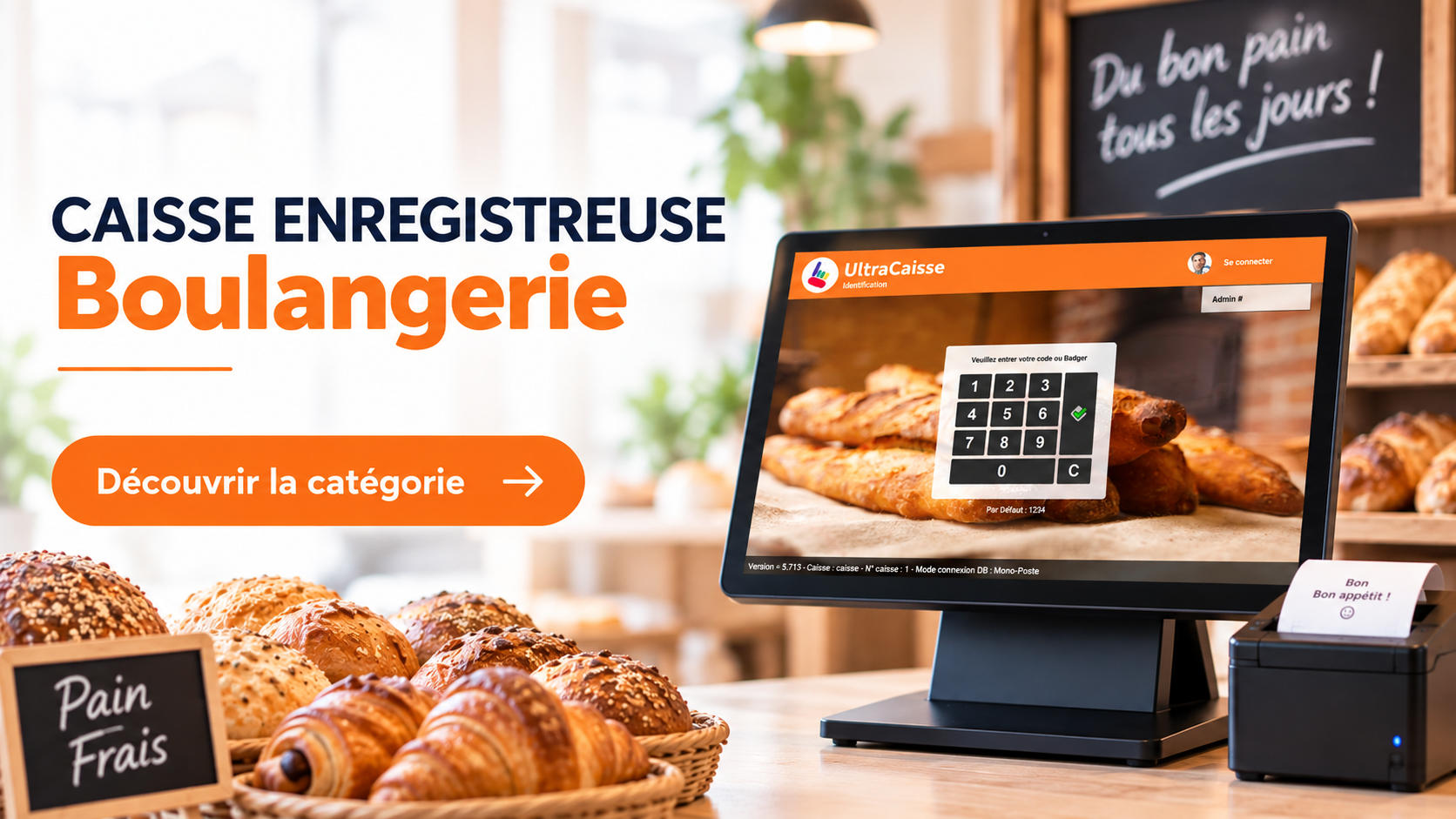 pack caisse tactile certifiée boulangerie Pâtisserie